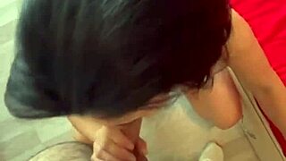 she sucks his cock and balls enjoying warm cum on skin