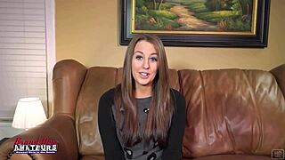 busty mature redhead squirts on couch and sucks big cock