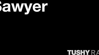 Take that huge cock in your tight ass now, Sawyer!