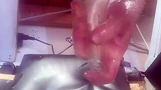 I slide a huge bottle deep into my ass, feeling every inch as I masturbate alone.