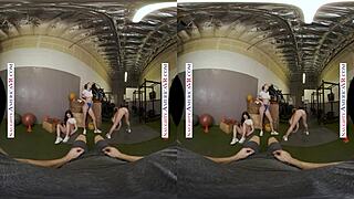 naughty america - sexy babes kyler quinn paige owens tag team a gym stud