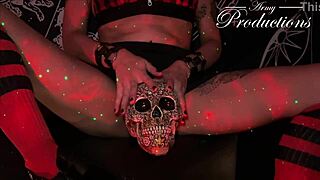 gothic girl performs ritual with boyfriend in intimate encounter