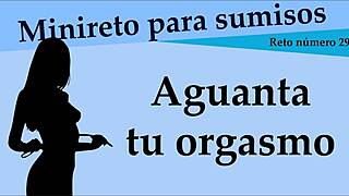 hey, let's play this orgasm-holding game on easy level, complete with cum and masturbation instructions 😏