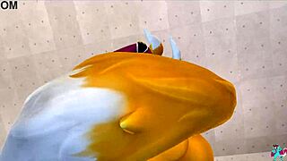 renamon stretches and works out in furry solo music video