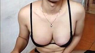 i am young shemale masturbating my big cock solo erro