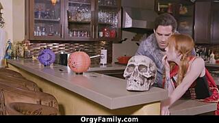 daddy fucks his stepdaughter to handle school bullies in orgy