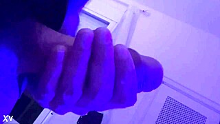 Solo Training with Huge Cum Shots from Big Cock Masturbation