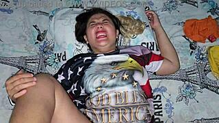 she fills herself with cum from my big cock