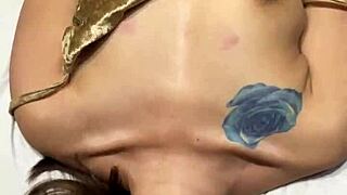 asian milf takes double penetration with dick and dildo