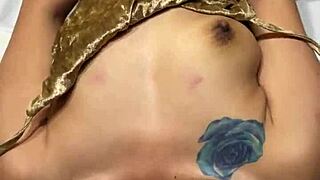 asian milf takes double penetration with dick and dildo