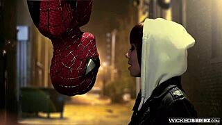 Spider-Man XXX parody scene with Capri Anderson