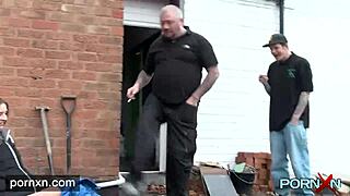 I feel so horny watching Leyla flash her shaved pussy in public outdoors.