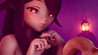 I can't believe I'm watching Vicineko give Hu Tao that intense blowjob, it's so hot and I messed up the words again.