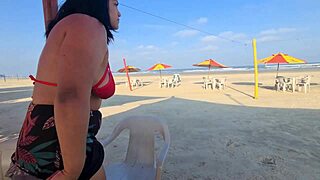 on the beach sun sea and fire in pussy giving to everyone