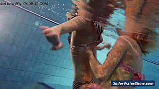 Feeling the Thrill as Horny Girls Strip Each Other in the Pool