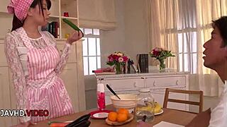 Mature Japanese woman starts with a blowjob, leading to a hardcore creampie adventure in her shaved pussy