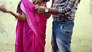 I won't leave bhabhi in pink saree, I'll tear her pussy