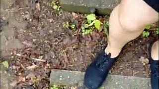 visit in pantyhose on cable car mountain