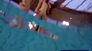 Feeling the Thrill as Horny Girls Strip Each Other in the Pool