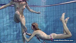 Feeling the Thrill as Horny Girls Strip Each Other in the Pool