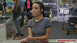 Tight babe pawns her pussy and gets smashed at the pawnshop