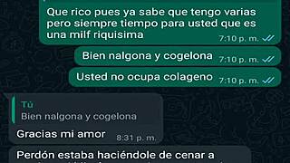 whatsapp chat with friend oscar's boss leads to fucking again