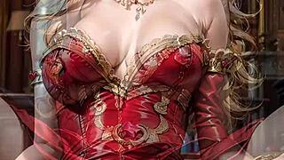 Ai Generated Queen of Hearts Flashes Pussy in Sexy Dress!