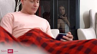 baby doll - skinny gf caught her boyfriend masturbating, now she's riding his cock