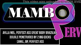 Aylla mel with perfect ass and great body gets double penetrated by two big cocks in anal dp with dirty talk and bbc
