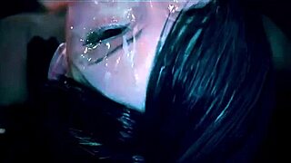 Brunette with nice tits took on a lot of cum