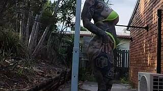 Micro bikini twerking and pole dancing by melody radford