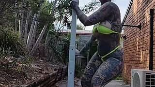 Micro bikini twerking and pole dancing by melody radford