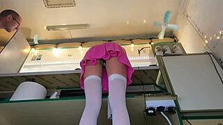 i couldn't resist kissing her naked ass at work on the counter