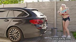 busty bikini car wash hottie titty fucking hard 😍