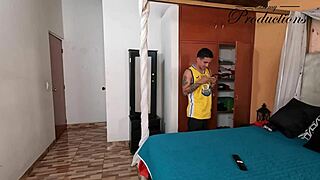 he sucks his roommate's big cock after seeing her naked photo in the dorm