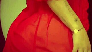 latina in red lingerie unleashes her sensual side with huge tits 😘