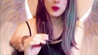 cute asian ladyboy masturbates during live stream