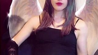 cute asian ladyboy masturbates during live stream