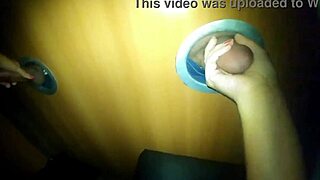 Husband films wife having fun at swing party sucking strangers at glory hole