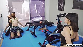 colombian latina fucks trainer's big cock in gym with people watching 😈