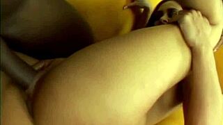 Hot blonde teen fucks big interracial cock while licking pussy