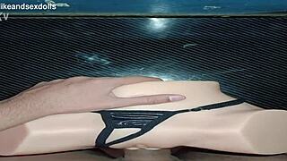 Trailer candy usa una tanga negra bent over desk creampie doggystyle fuck doll homemade pussy lips