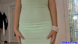 Classy beauty bouncing on old man cock