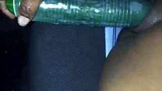 Kissesxxx Fucks Cucumber in Public!