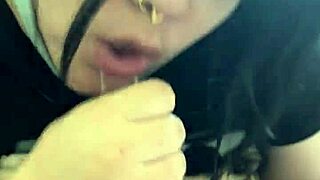 Brunette Amateur Gives Pov Blowjob With Tits Out And Deepthroat