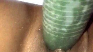 Kissesxxx Fucks Cucumber in Public!