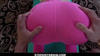 stepsister fiona frost helps skinny teen yoga stretching with big dick stepbrother pov sex