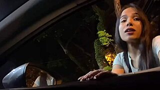 I'm swallowing a stranger's monster cock on the road outside