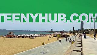 we spotted perfect tits at the barcelona nude beach with apra shay don mulatito