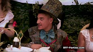 tea party foursome in wonderland costumes